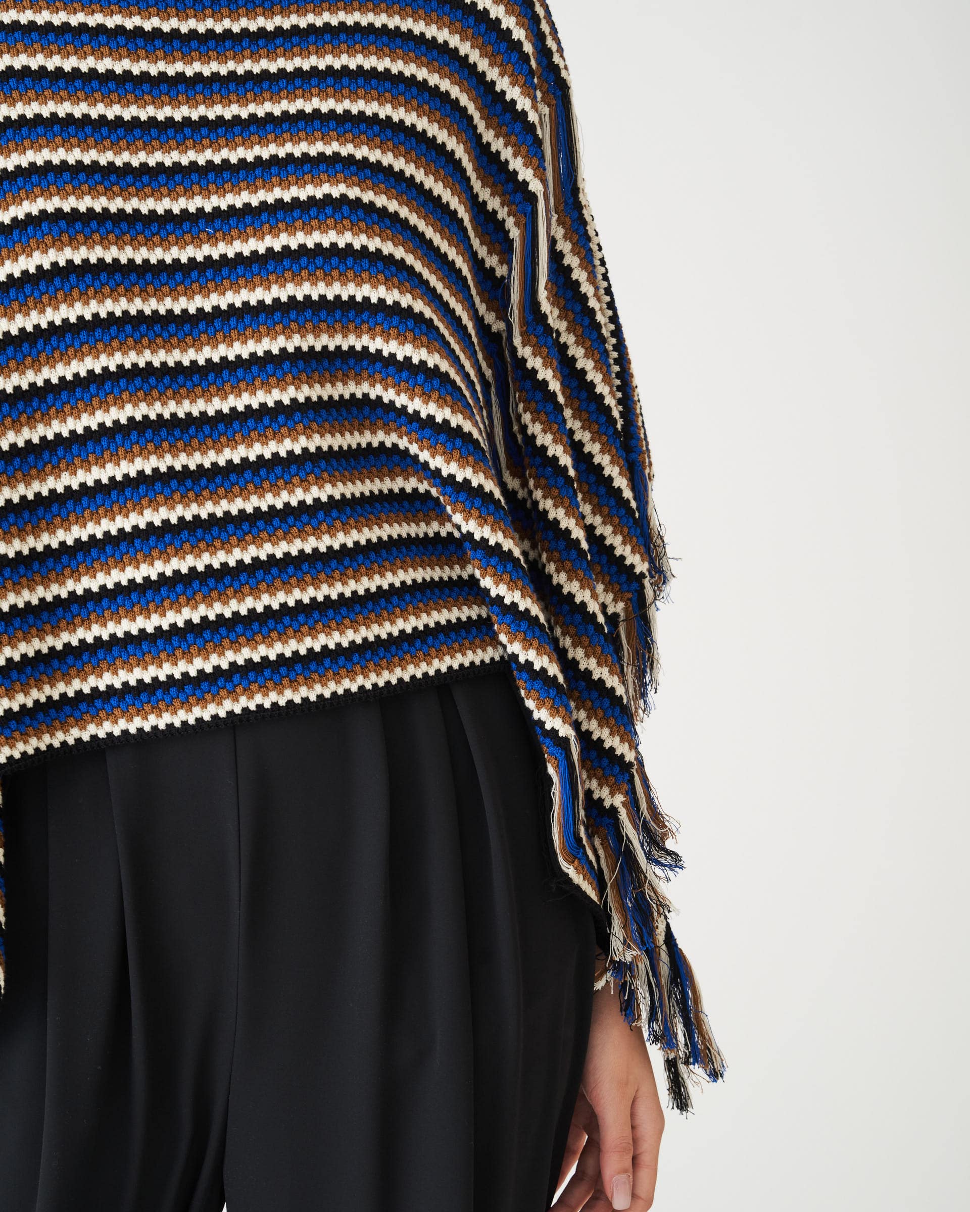 The Market Store | Striped Cape With Fringes