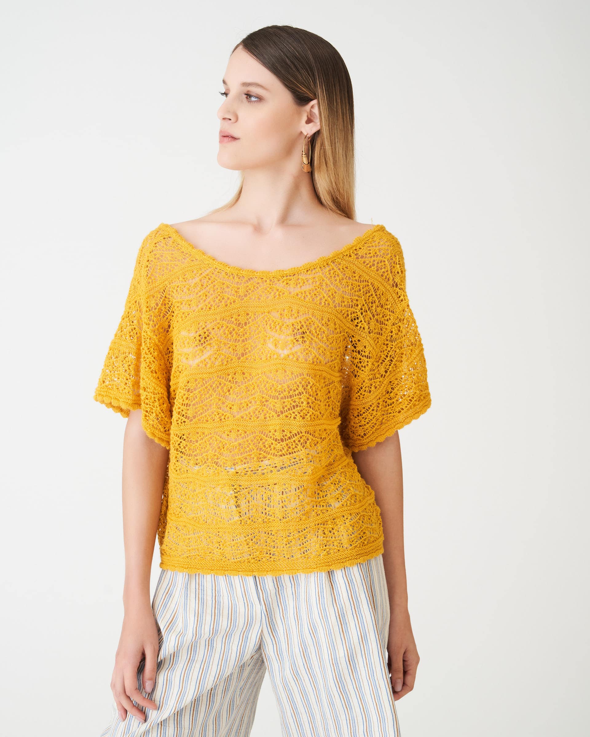 The Market Store | Perforated Sweater With Flap Sleeve