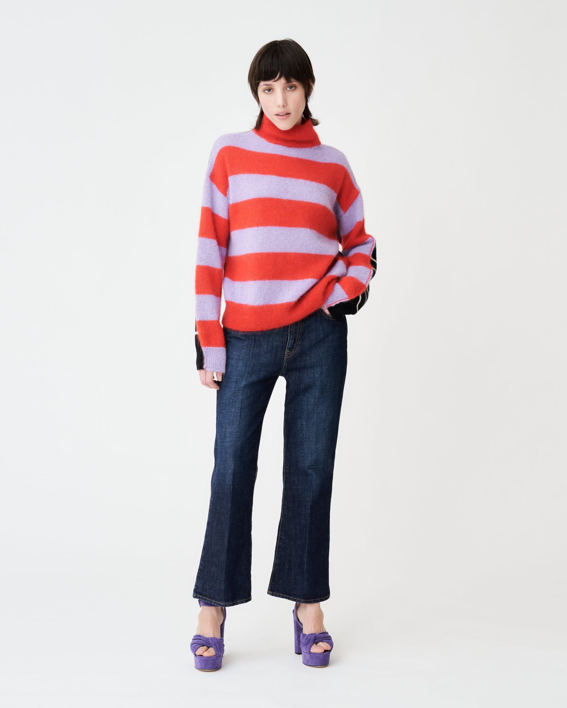 The Market Store | Striped High Neck Sweater