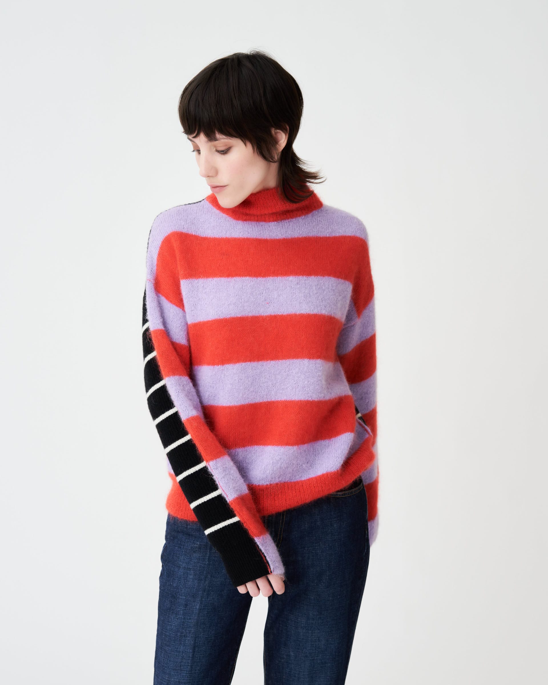 The Market Store | Striped High Neck Sweater
