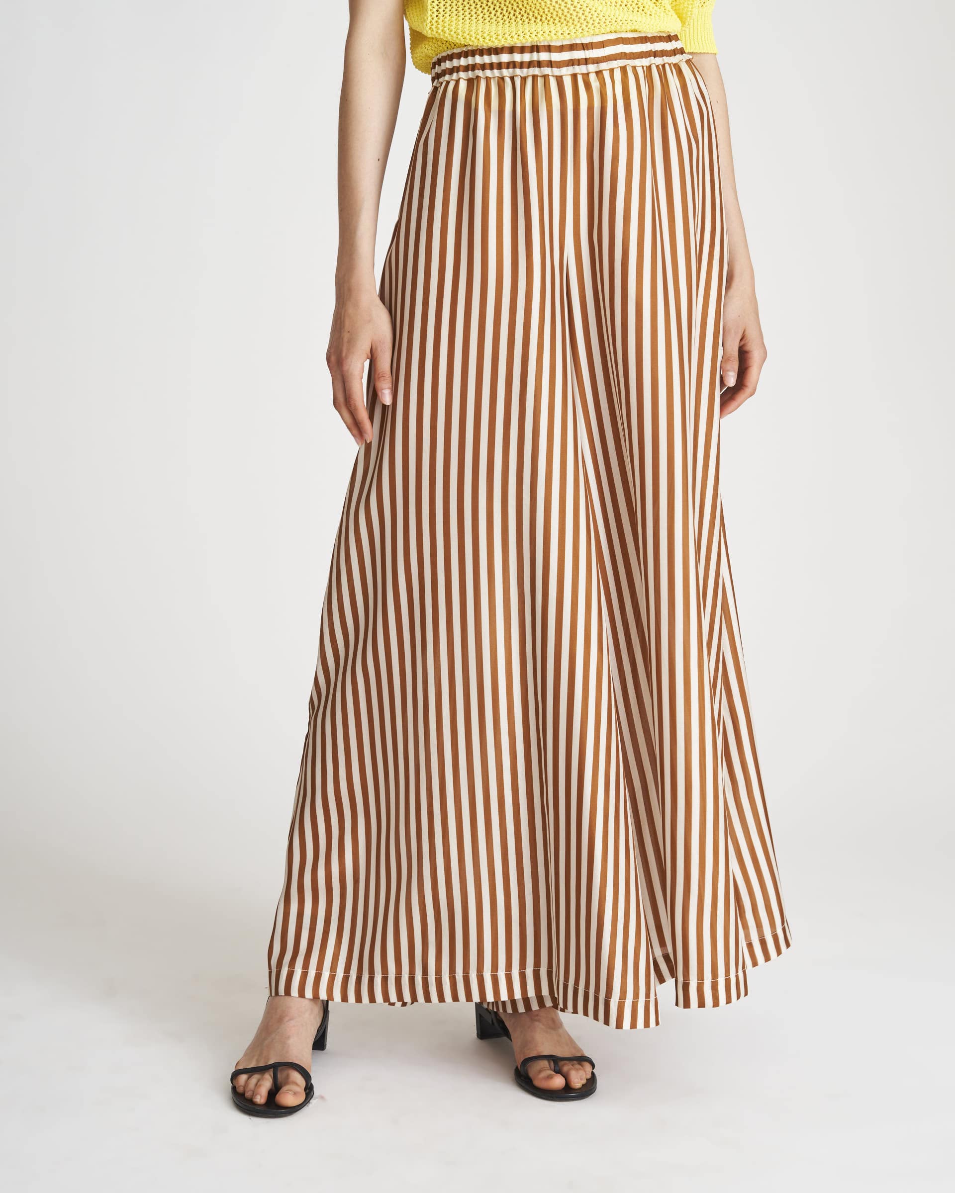 The Market Store | Wide Striped Silk Trousers