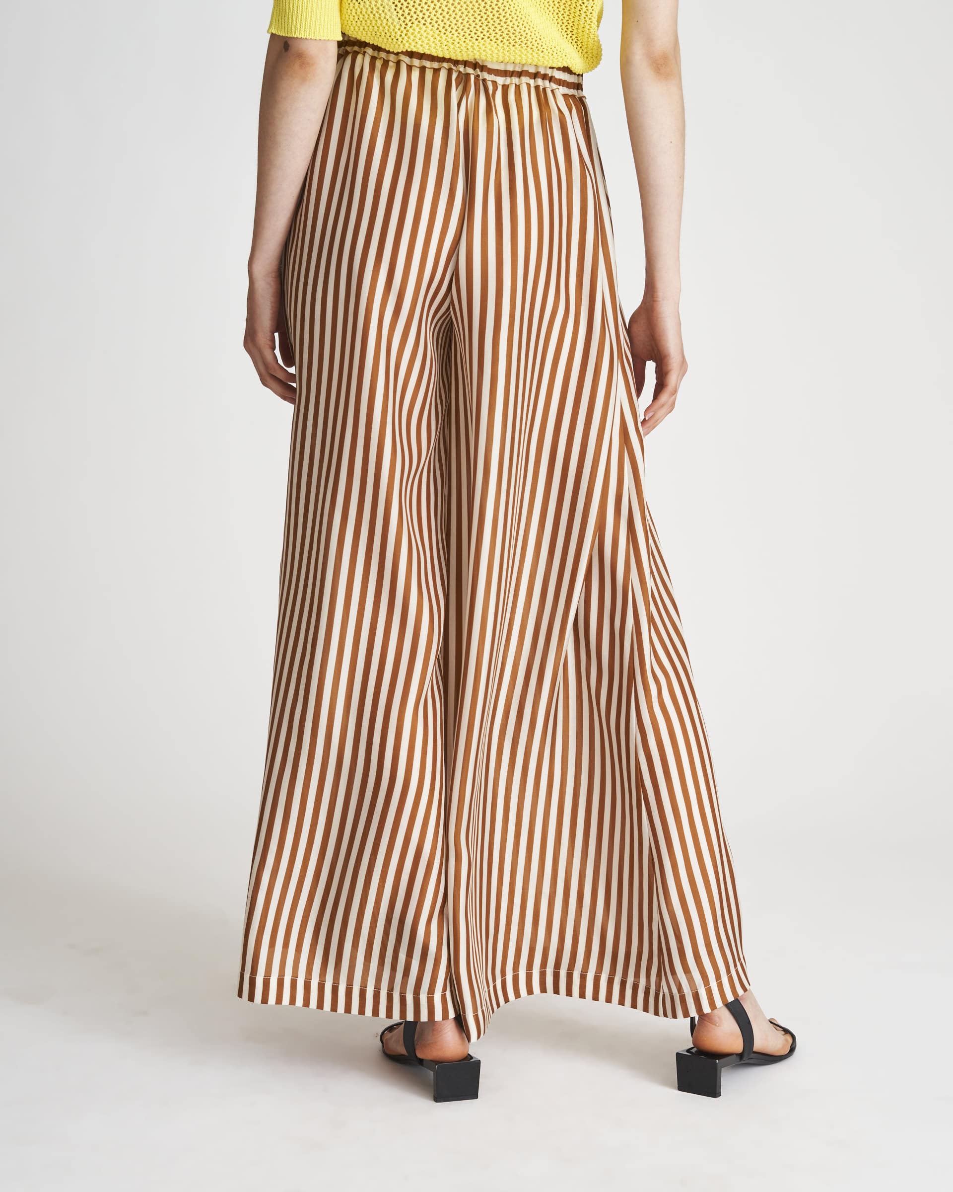 The Market Store | Wide Striped Silk Trousers