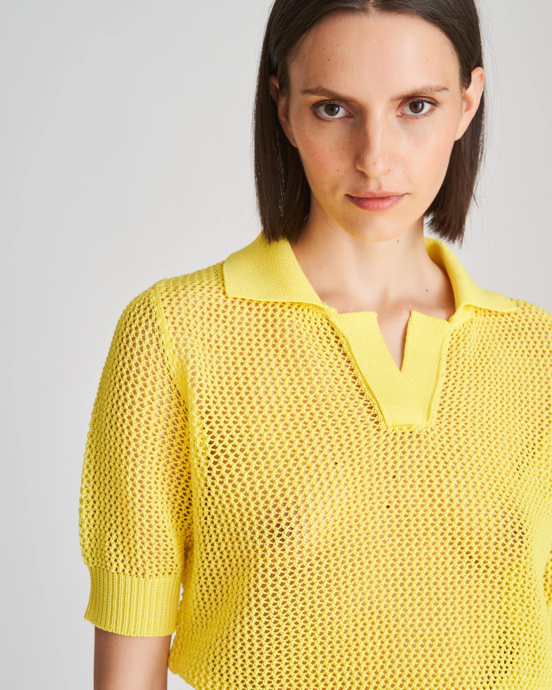 The Market Store | Perforated Knit Polo Shirt