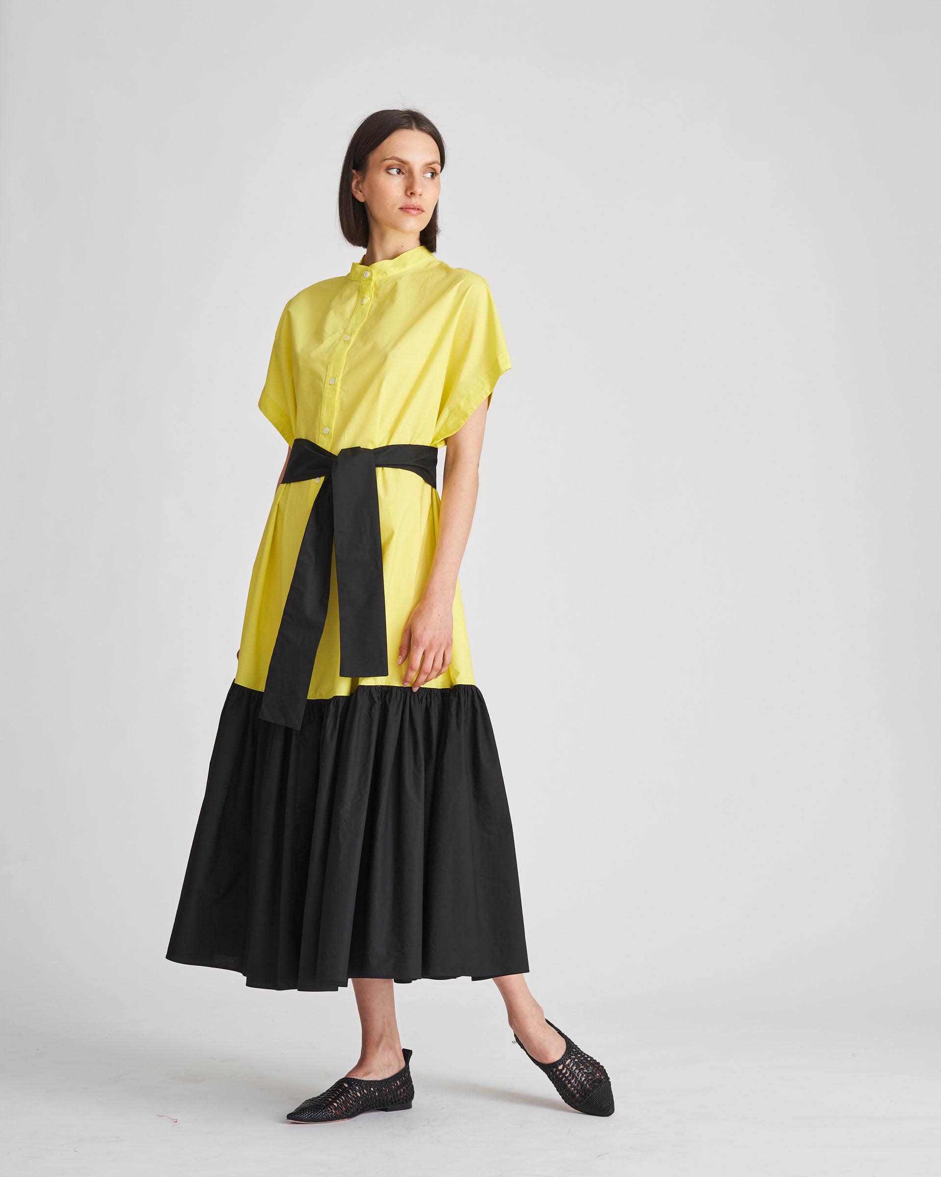 The Market Store | Two-tone Polo Dress With Belt