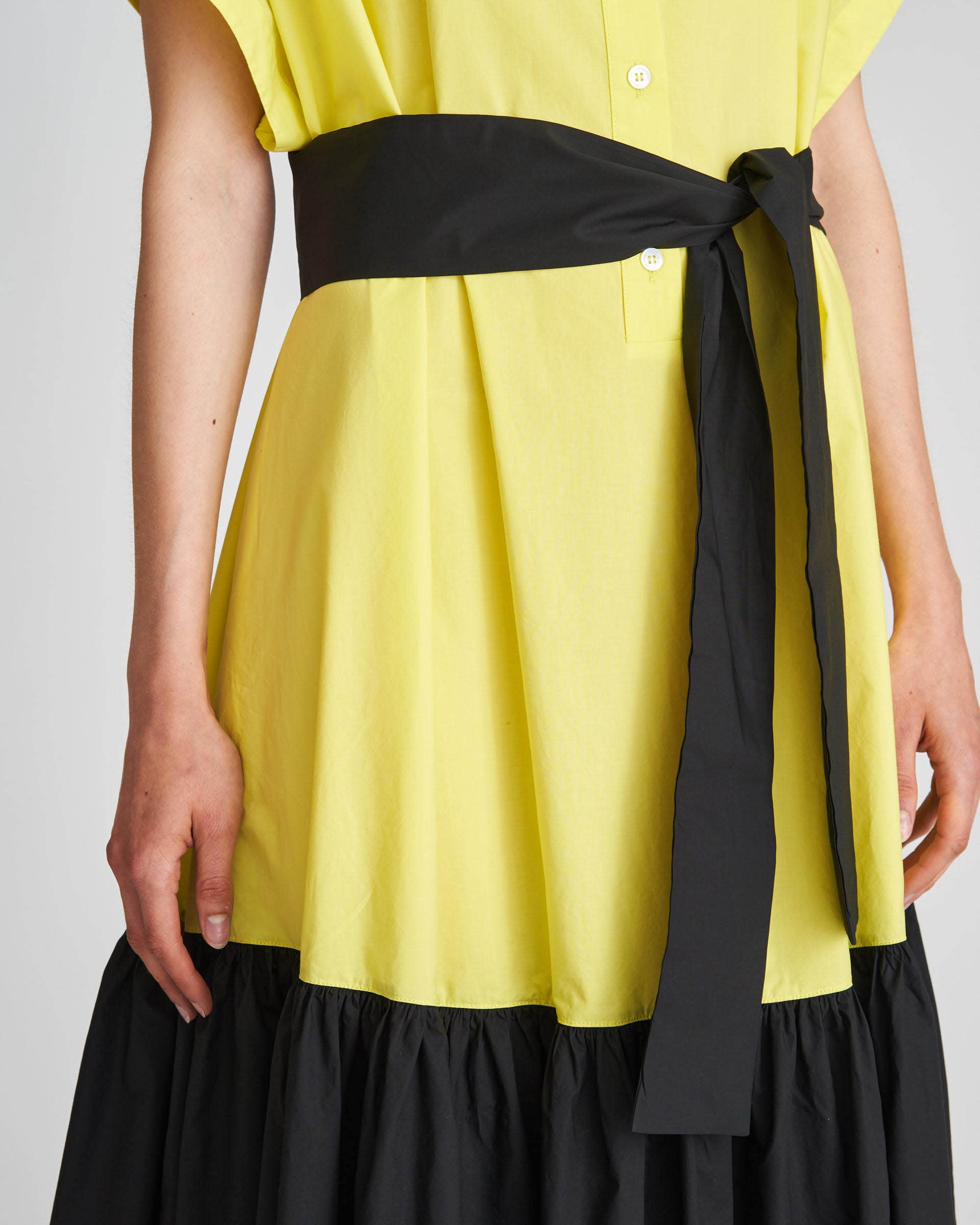 The Market Store | Two-tone Polo Dress With Belt