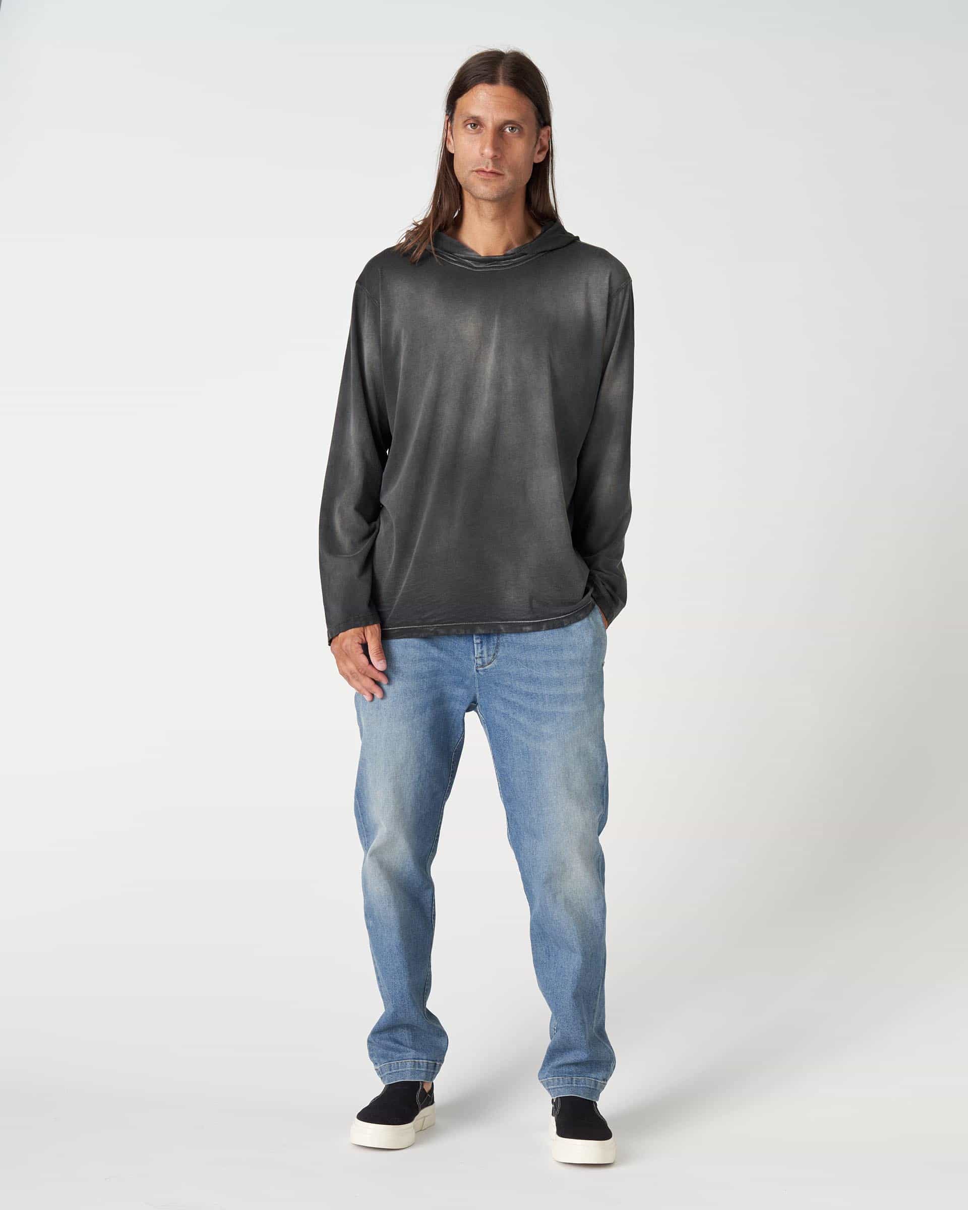 The Market Store | Three-neck Hooded T-shirt With Treatment