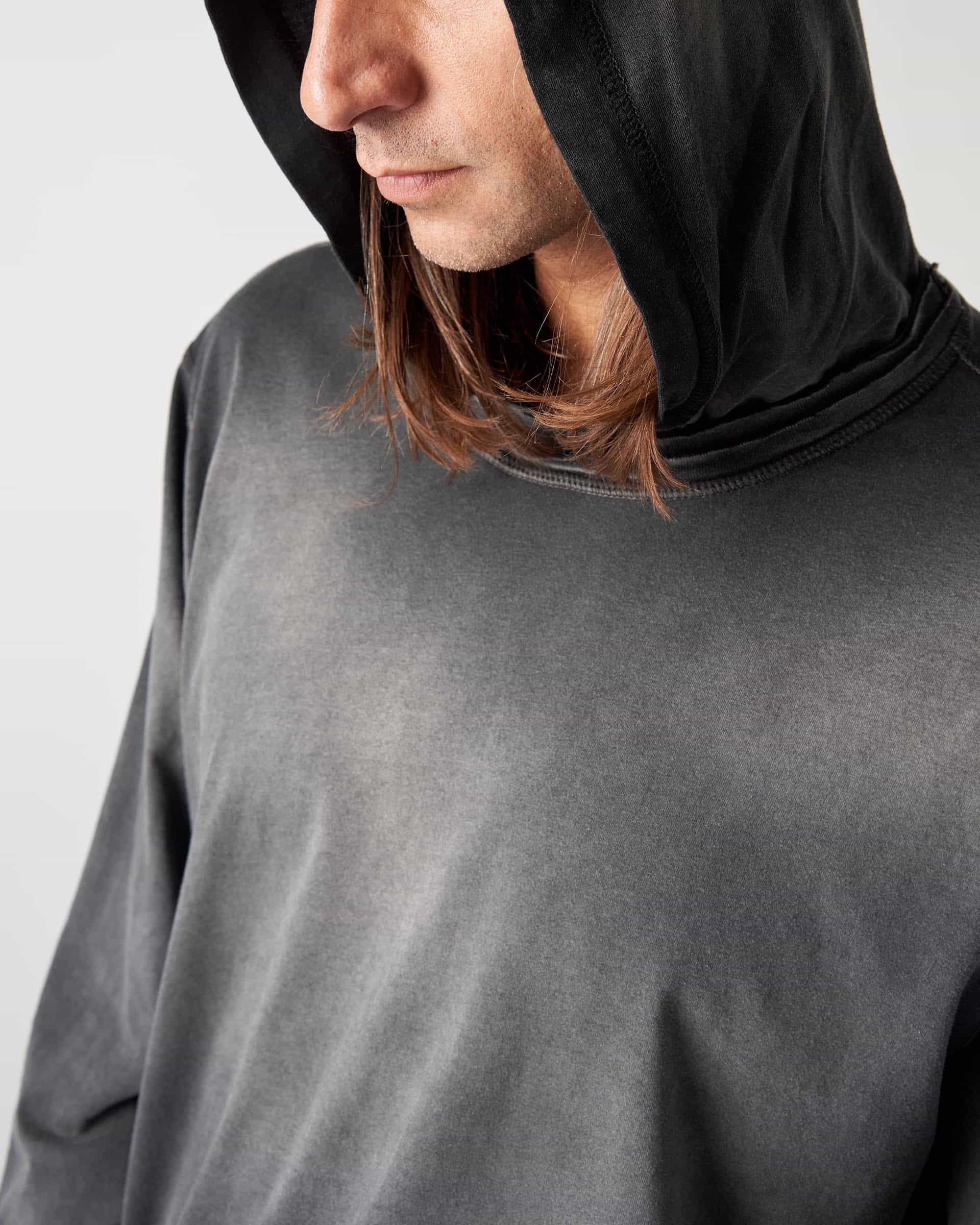 The Market Store | Three-neck Hooded T-shirt With Treatment