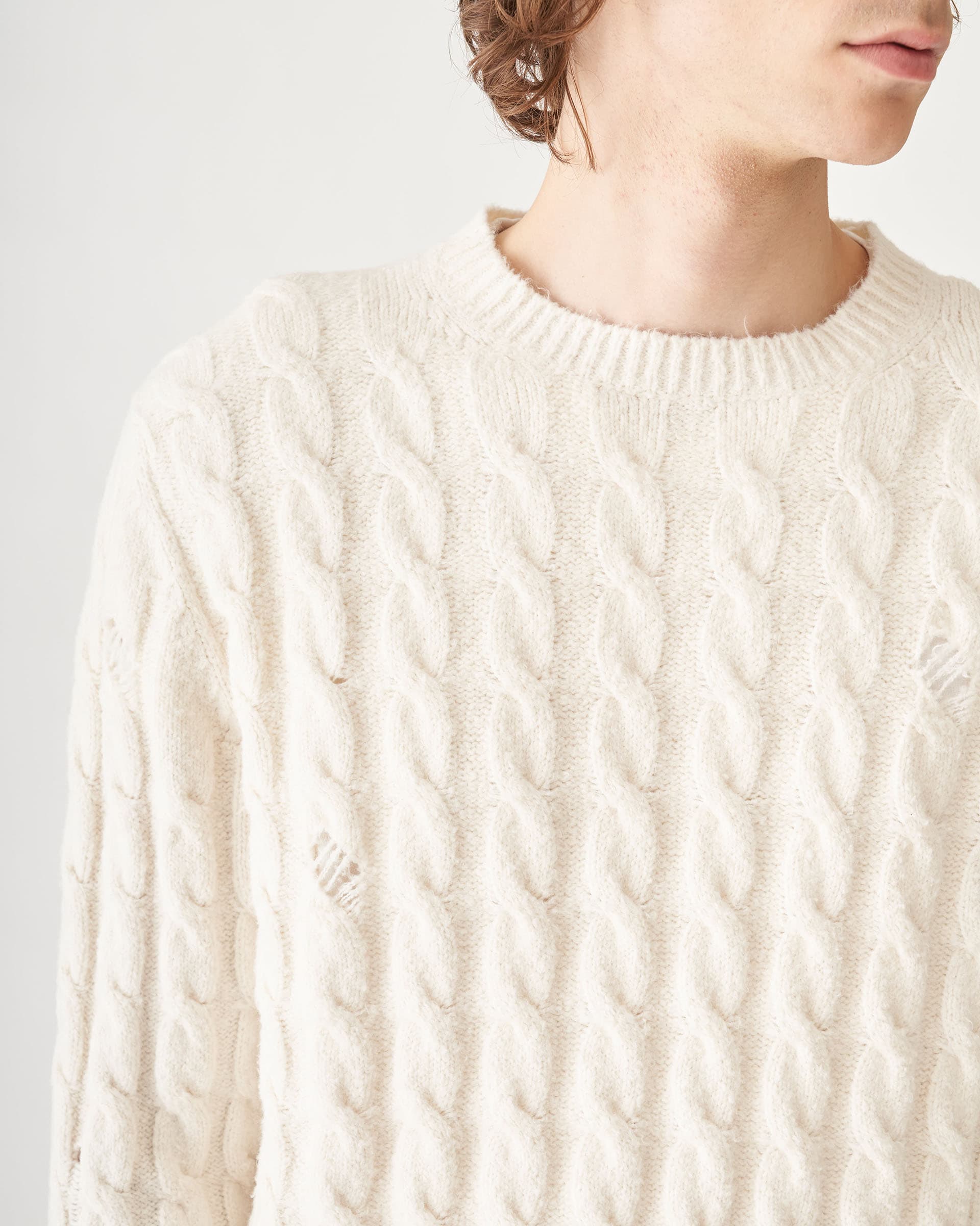 The Market Store | Crew Neck Sweater With Cables