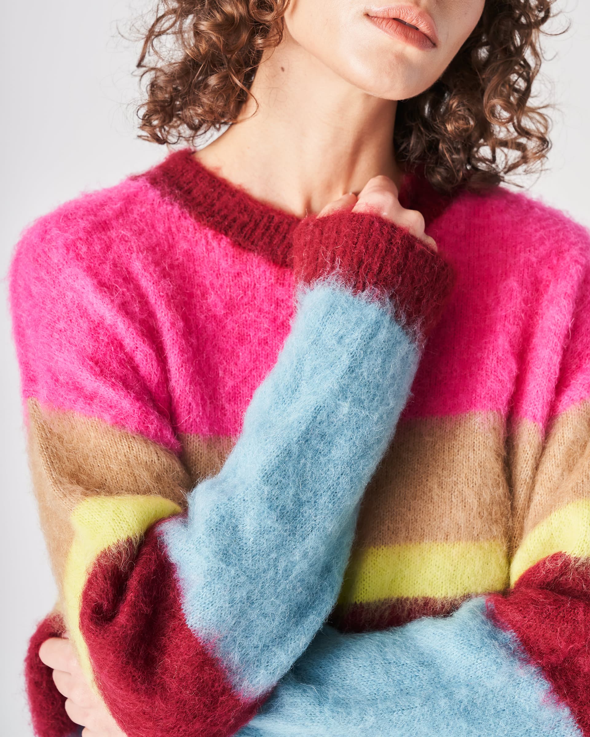 The Market Store | Brushed Striped Crewneck Sweater