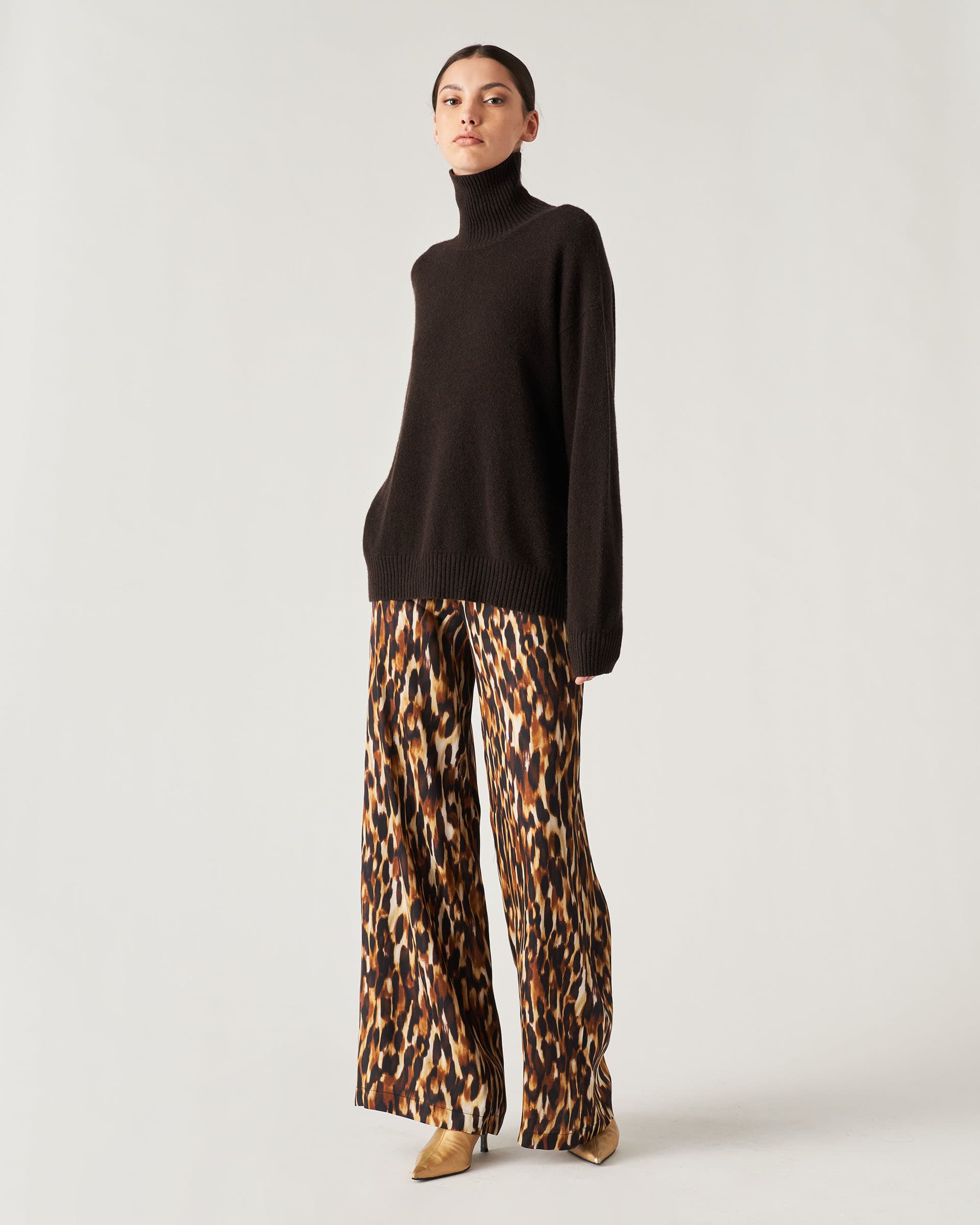 The Market Store | High Neck Sweater With Split Cuffs
