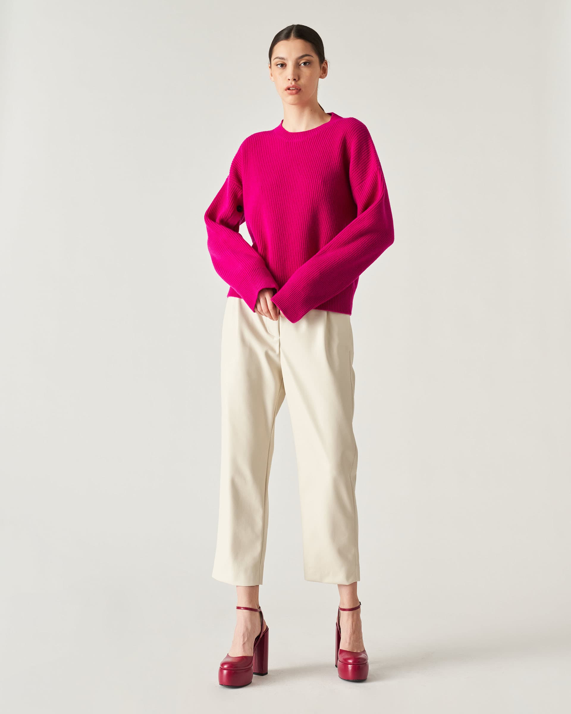 The Market Store | Maglia Girocollo Con Bottoni Sulle Maniche