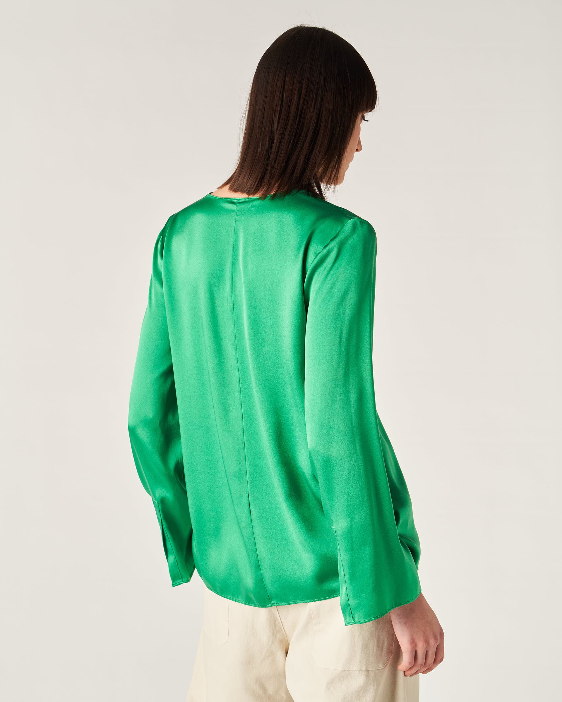 The Market Store | Satin Top With V-neck