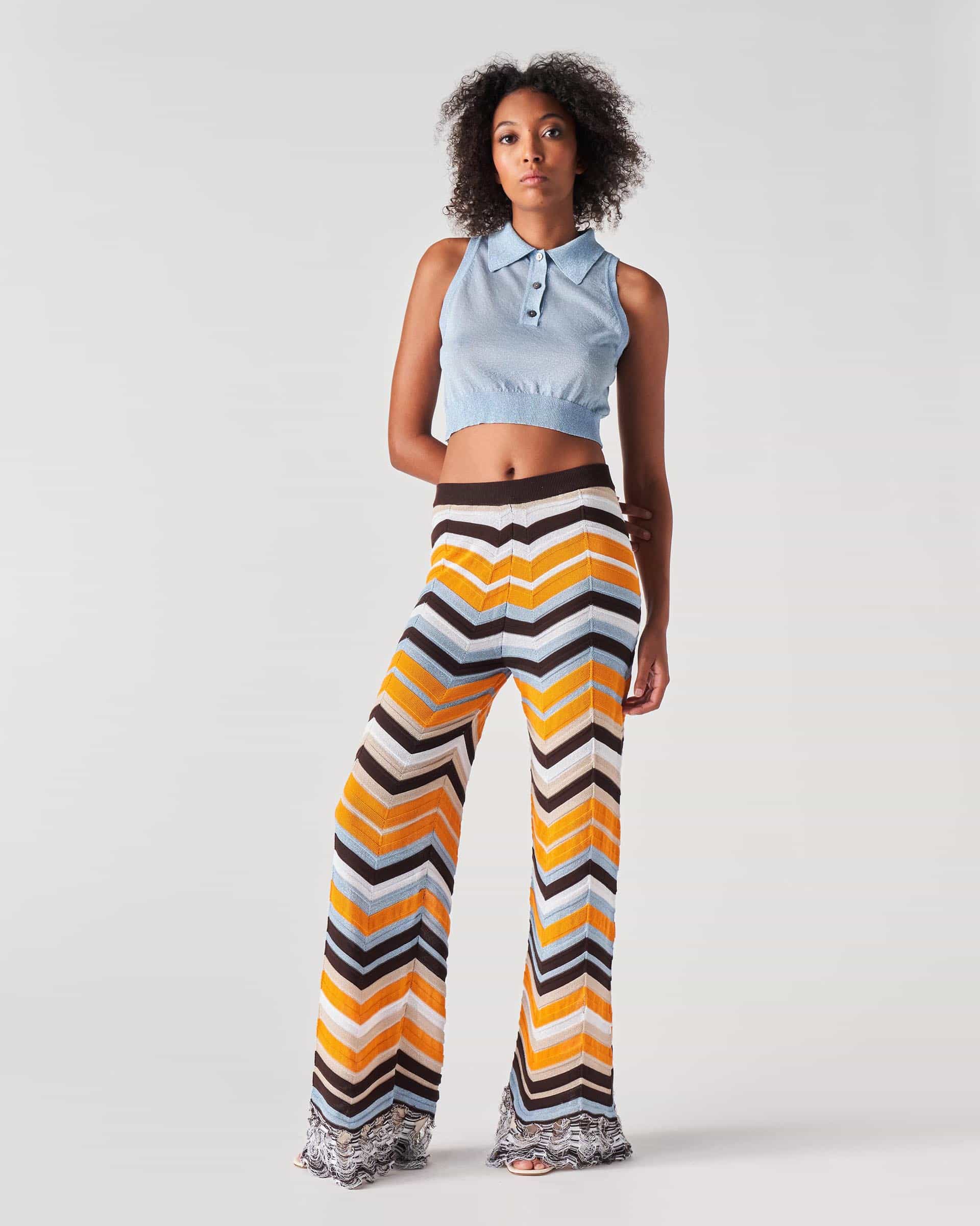 The Market Store | Multicolor Striped Knitted Trousers