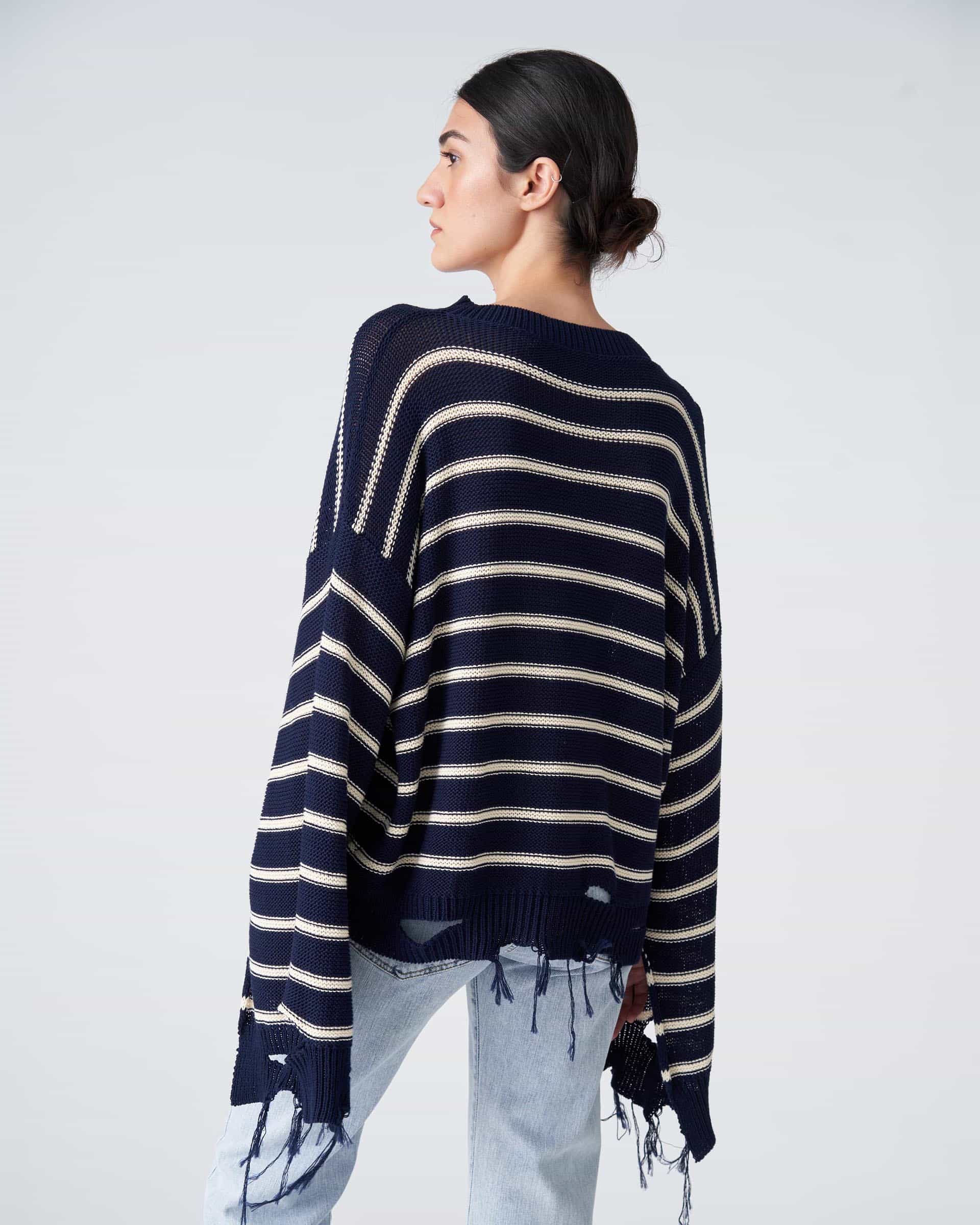 The Market Store | Crew Neck Sweater With Stripes