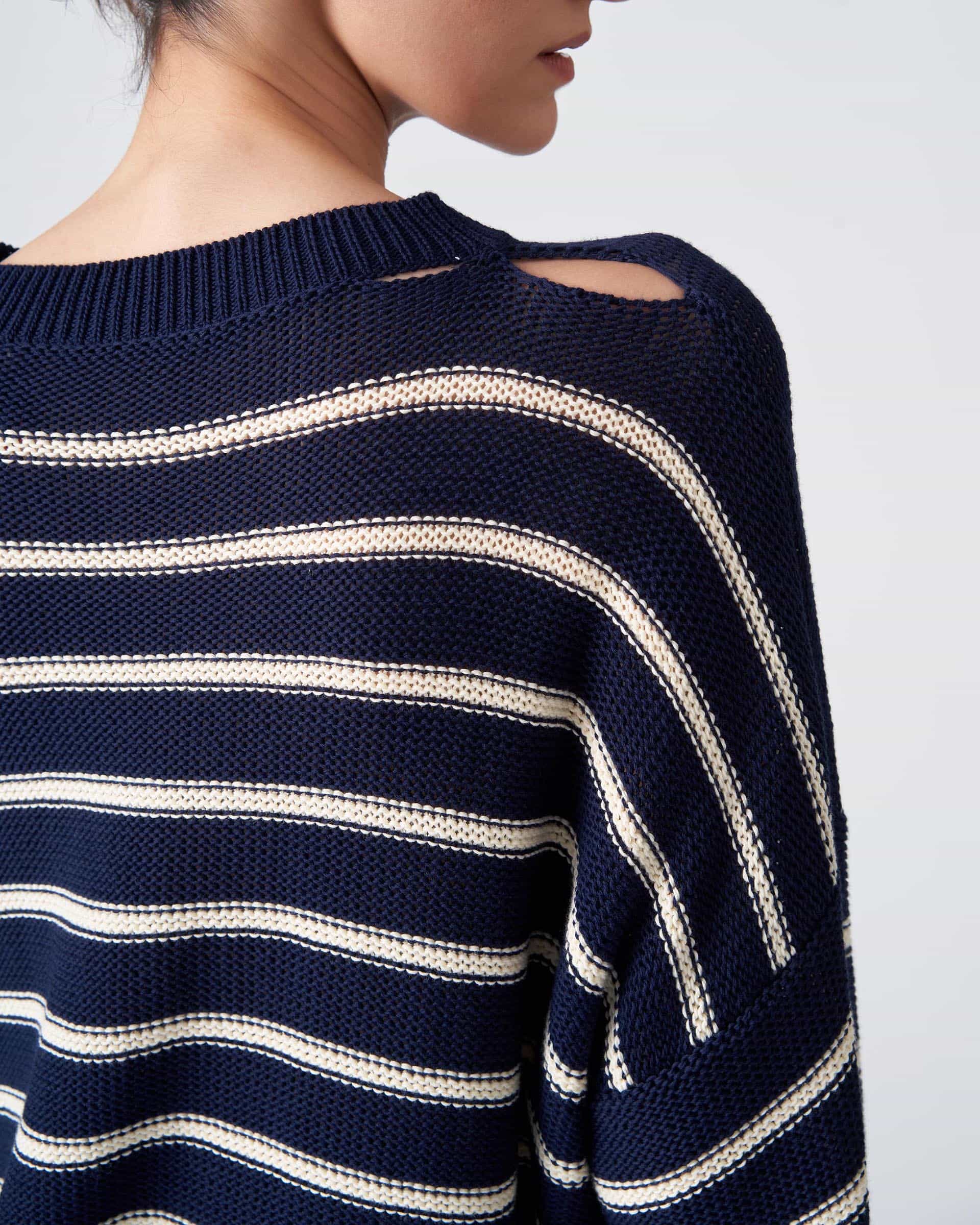 The Market Store | Crew Neck Sweater With Stripes