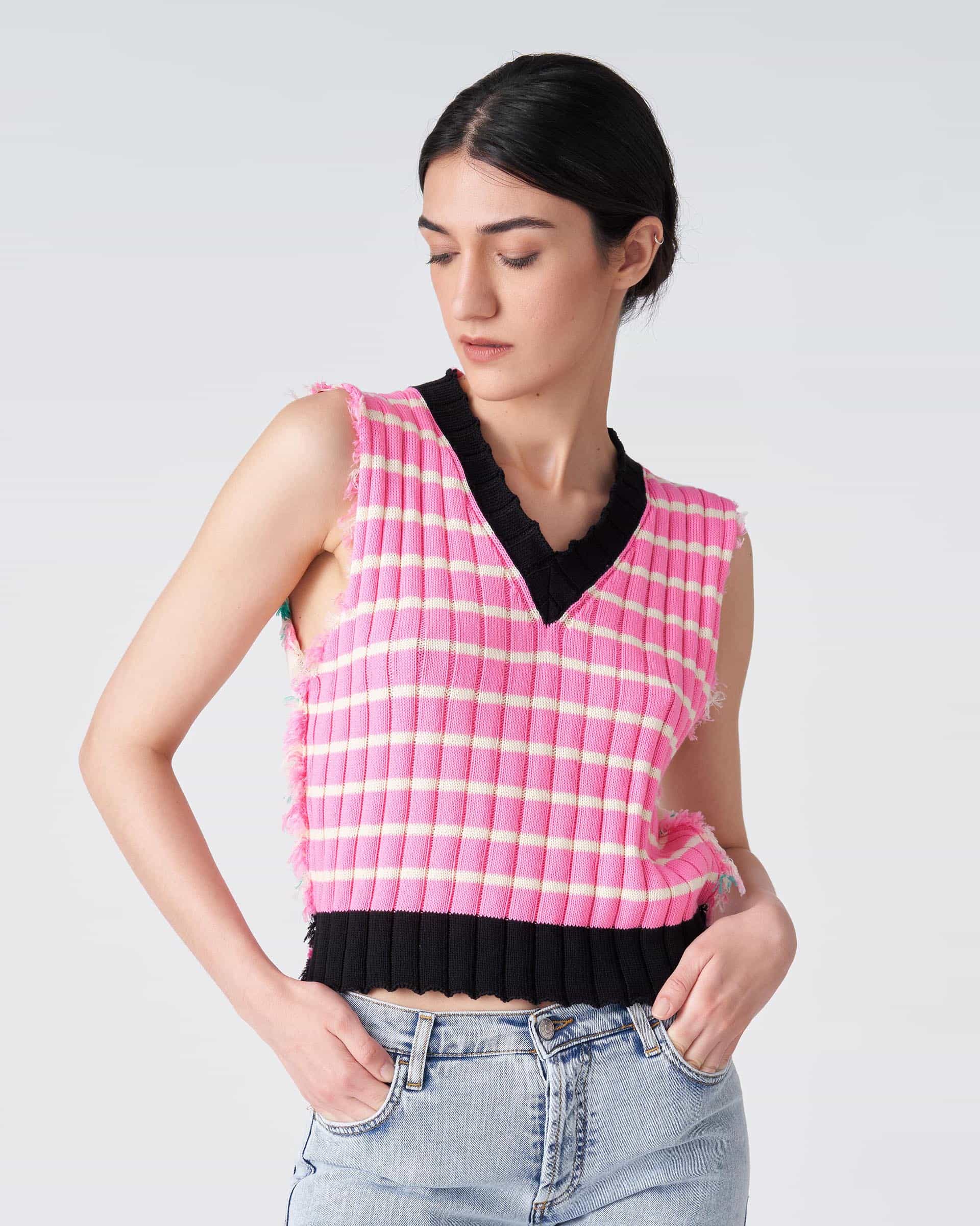 The Market Store | Maglia Gilet A Righe Diverse