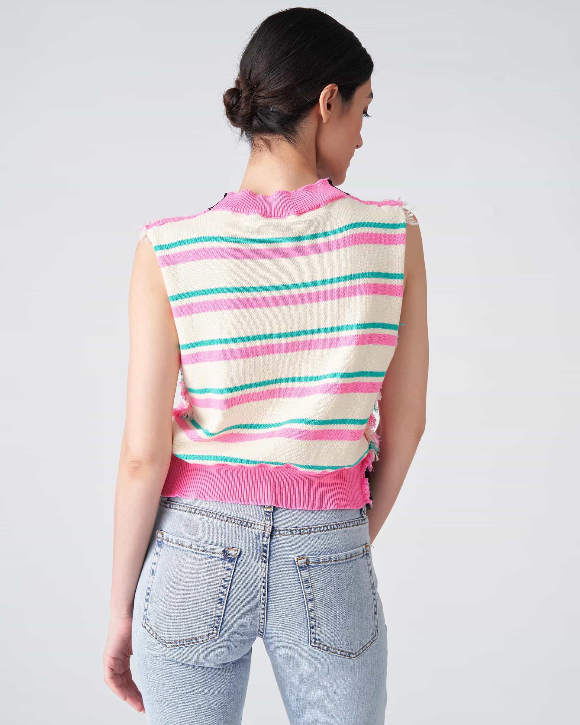 The Market Store | Vest Sweater With Different Stripes