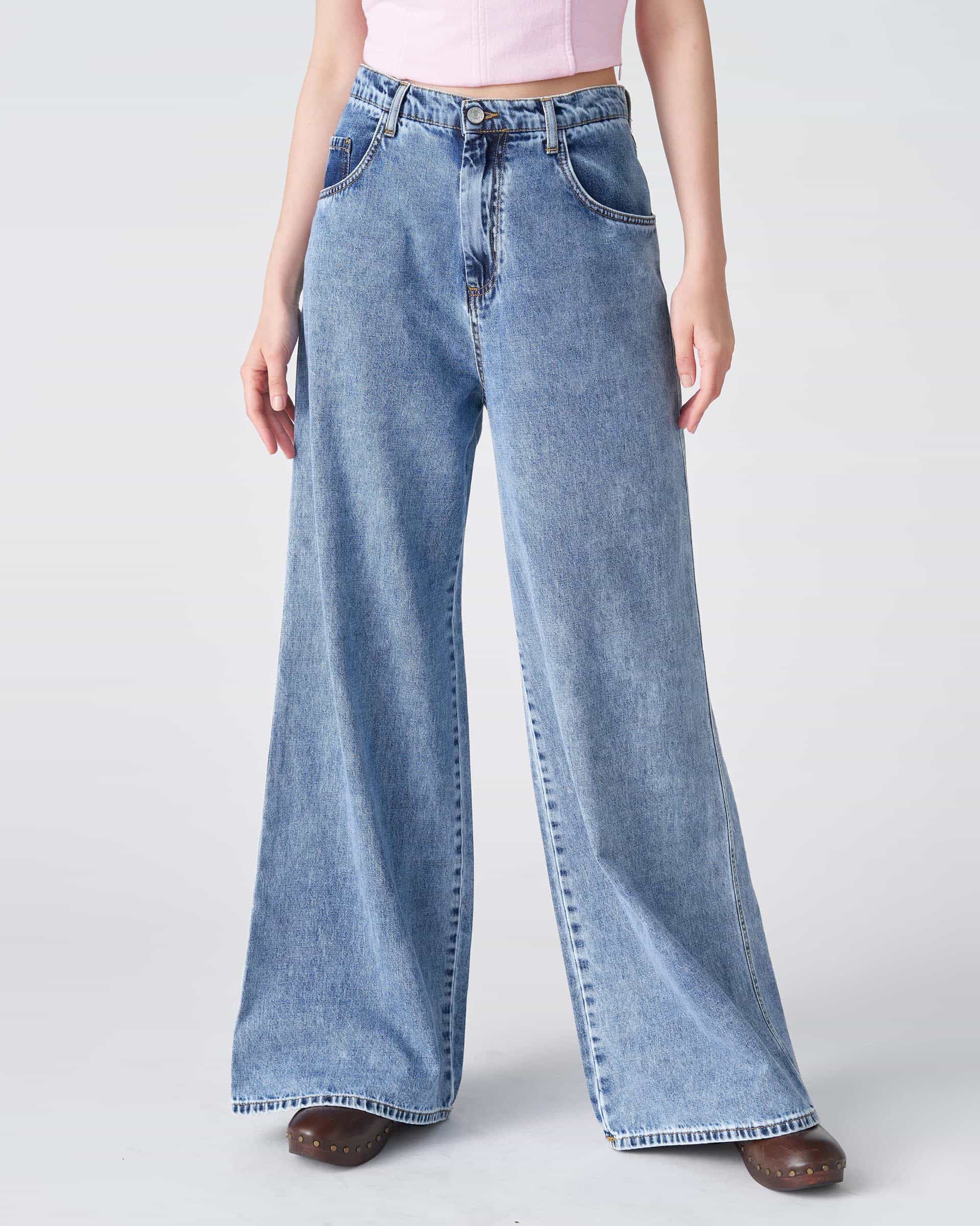 The Market Store | Pantalone In Denim A Gamba Larga