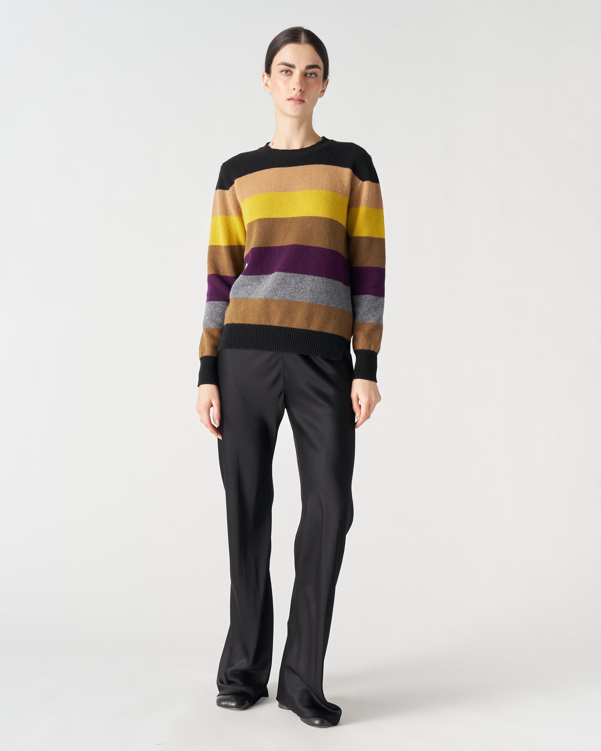 The Market Store | Girocollo In Maglia Riga Multicolor